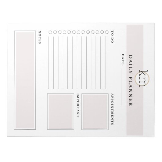 ピンクエステティックプロフェッショナルプランナーテンプレート ノートパッド (正面)