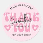 ピンクエステティックレトロGroovyサンキュービジネス ラウンドシール (正面)
