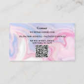ピンクエステティック大理石グリッター名刺 名刺 (裏面)
