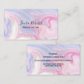 ピンクエステティック大理石グリッター名刺 名刺 (正面/裏面)