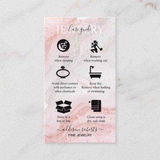 ピンクエステ気にジュエリー名刺 名刺 (正面)