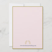 ピンクエスニックフローラフレーム結婚インディアン 招待状 (裏面)