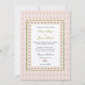 ピンクエスニック縁どファーインディアン結婚ズ 招待状 (正面)