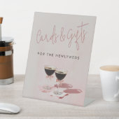 ピンクエスプレッソマルティーニブライダルシャワーギフトカード 台座サイン (インサイチュ)