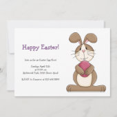 ピンクエッグのイースターバニー 招待状 (正面)