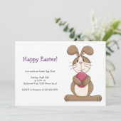 ピンクエッグのイースターバニー 招待状 (スタンド正面)