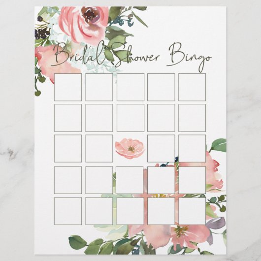 ピンクエッグシェル赤面エレガントフローラブライダルビンゴ (正面)