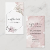 ピンクエッセンシャル油エレガントレトロ花 名刺 (正面/裏面)