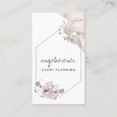 ピンクエッセンシャル油エレガントレトロ花 名刺 (正面)