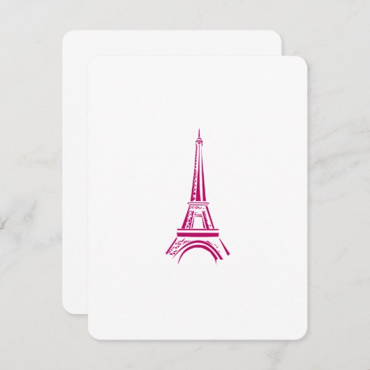 ピンクエッフェルタオルパリスノートカード ノートカード (正面/裏面)