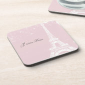 ピンクエッフェルタワーコルクコースター コースター (左側)