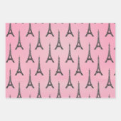 ピンクエッフェルタワーパリ ラッピングペーパーシート (正面)