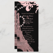 ピンクエッフェルタワーヴィンテージパリ結婚式プログラム プログラム (正面/裏面)