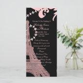 ピンクエッフェルタワーヴィンテージパリ結婚式プログラム プログラム (スタンド正面)