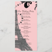 ピンクエッフェルタワーヴィンテージパリ結婚式プログラム プログラム (裏面)