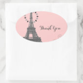 ピンクエッフェルタワーヴィンテージ感謝していパリユー 楕円形シール (バッグ)