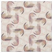 ピンクエビ長いアンテナパターン ファブリック (見本)