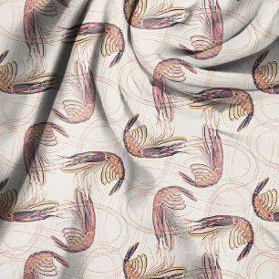 ピンクエビ長いアンテナパターン ファブリック