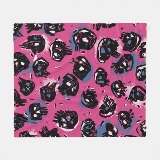 ピンクエモスカルホーム&リビングホームデコールスロー フリースブランケット (正面(横))
