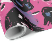 ピンクエモスカル工芸品とパーティー用品ギフトラップ ラッピングペーパー (ロールコーナー)