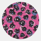 ピンクエモスカル工芸品&パーティー用品ギフト ラウンドシール (正面)
