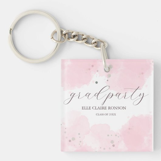 ピンクエレガンスエクセシションパーティー招待状 キーホルダー (正面)