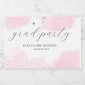 ピンクエレガンスエクセシションパーティー招待状 スパークリングワインラベル (シングルラベル)