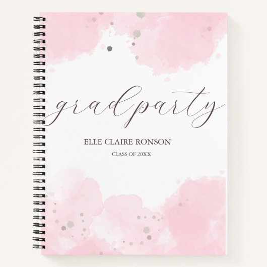 ピンクエレガンスエクセシションパーティー招待状 ノートブック (正面)