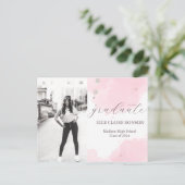 ピンクエレガンスエクセシションパーティー招待状 ポストカード (スタンド正面)