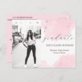 ピンクエレガンスエクセシションパーティー招待状 ポストカード (正面/裏面)