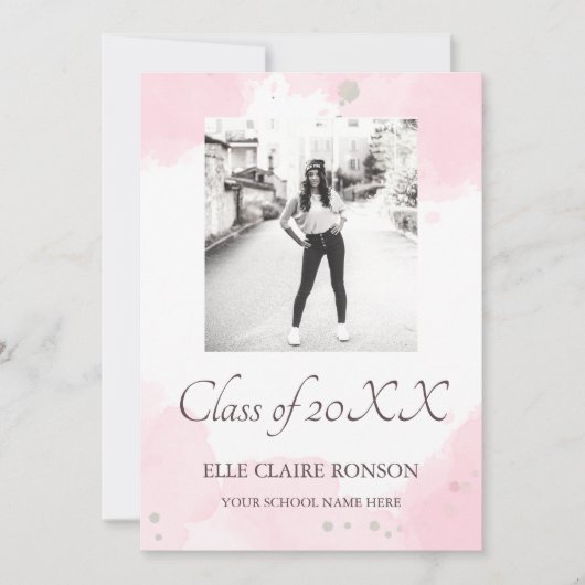 ピンクエレガンスエクセシションパーティー招待状 案内状 (正面)