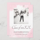 ピンクエレガンスエクセシションパーティー招待状 案内状 (正面/裏面)