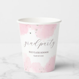 ピンクエレガンスエクセシションパーティー招待状 紙コップ