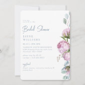 ピンクエレガンスフローラブライダルシャワー 招待状 (正面)