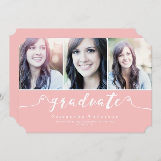 ピンクエレガンス3フォトグラジェル招待状 招待状 (正面/裏面)