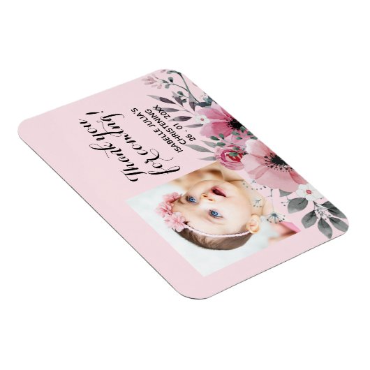 ピンクエレガントありがとう来!《キリスト教》洗礼式や命名式 マグネット (右側)