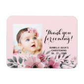 ピンクエレガントありがとう来!《キリスト教》洗礼式や命名式 マグネット (横)