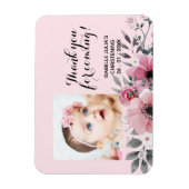 ピンクエレガントありがとう来!《キリスト教》洗礼式や命名式 マグネット (縦)