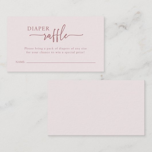 ピンクエレガントおむつラッフルカード エンクロージャーカード (正面/裏面)
