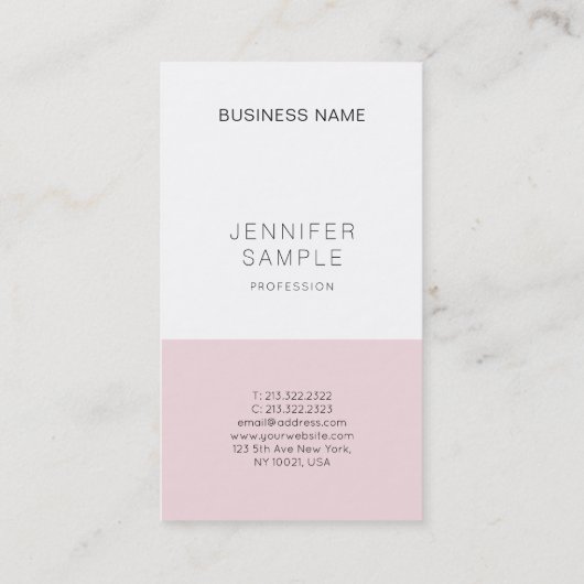 ピンクエレガントお洒落デザイントレンディープレナモダンルックス 名刺 (裏面)