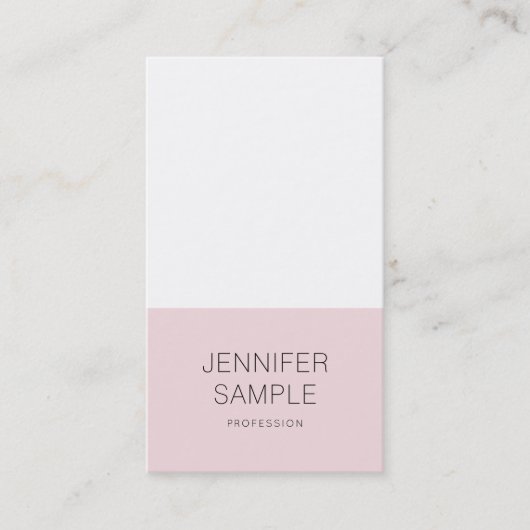 ピンクエレガントお洒落デザイントレンディープレナモダンルックス 名刺 (正面)