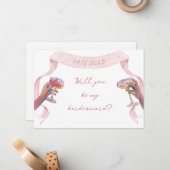 ピンクエレガントかわいいカスタム花嫁プロポーザル ノートカード (正面/裏面インサイチュ)