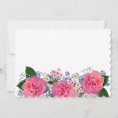 ピンクエレガントがかったオレンジ色のバラの花束結婚の花 サンキューカード (裏面)