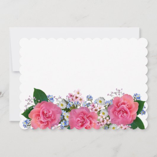 ピンクエレガントがかったオレンジ色のバラの花束結婚の花 サンキューカード (裏面)