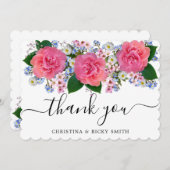 ピンクエレガントがかったオレンジ色のバラの花束結婚の花 サンキューカード (正面/裏面)