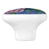 ピンクエレガントがかった白クラシックの水色フローラ セラミックノブ (側面)