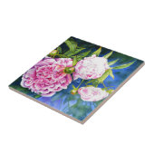 ピンクエレガントがかった白クラシックの水色フローラ タイル (側面)