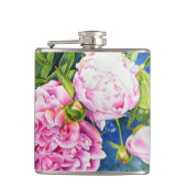 ピンクエレガントがかった白クラシックの水色フローラ フラスク (正面)