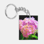 ピンクエレガントがかった紫のオレンジアジサイ花嫁 キーホルダー (正面左)