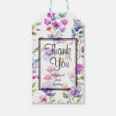ピンクエレガントがかった紫色の水色の野花 ギフトタグ (正面)